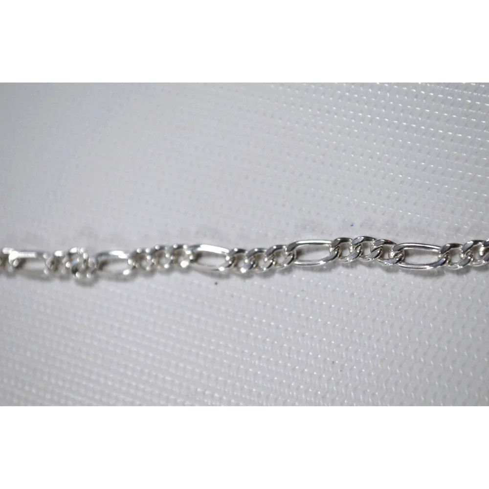 New Jordan Blue‎ Men's Sterling Silver Figaro Chain Necklace 19.5